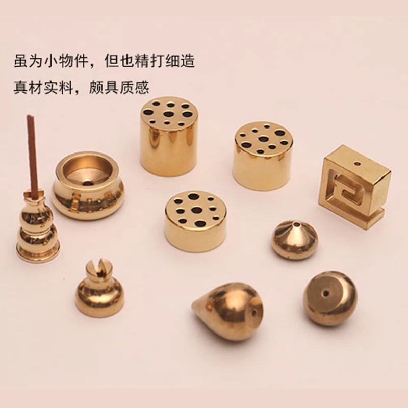 【包邮福利】铜香插盘香架小葫芦香插九孔线香水滴香座坐支架香托