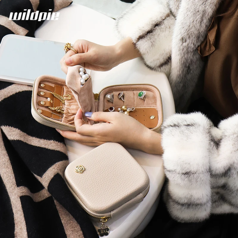 首饰盒/箱 新款时尚轻奢首饰盒便携精致饰品戒指项链耳钉收纳包