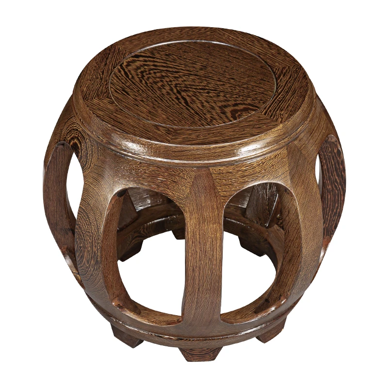 鸡翅木小号鼓凳家用中式沙发茶几矮凳换鞋凳高35cm