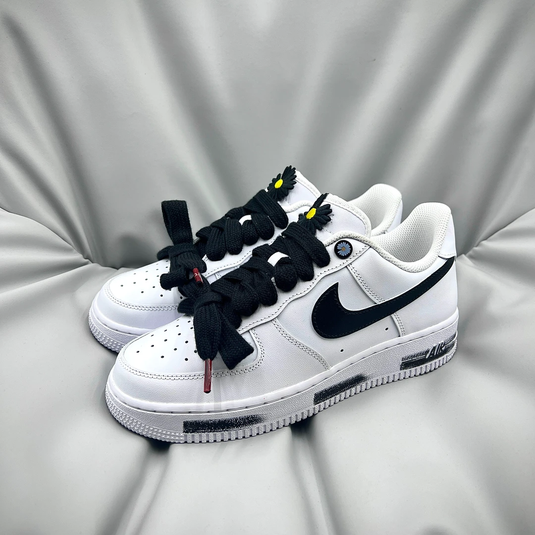 Nike耐克AirForce1空军一号AF1定制款白色小雏菊男鞋低帮女鞋黑白
