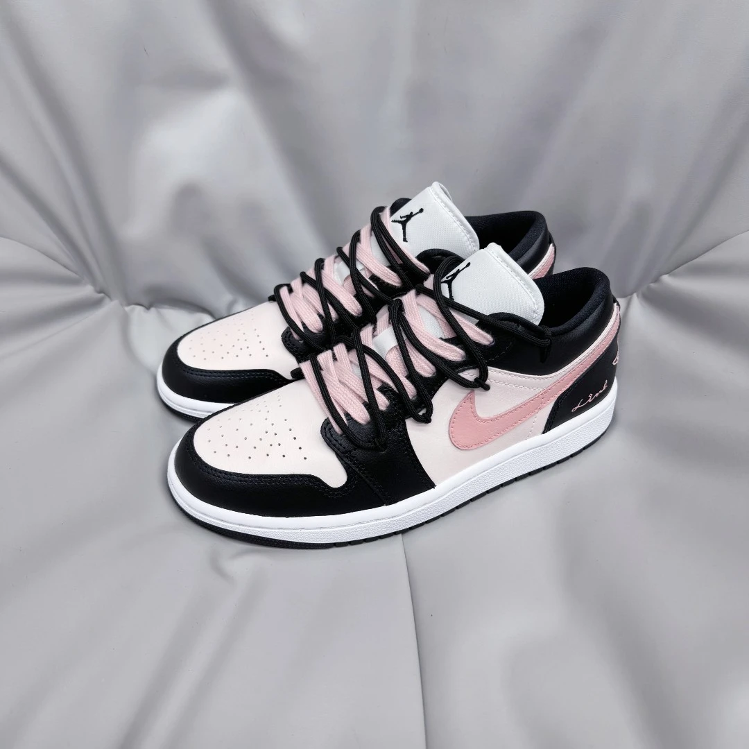 Nike耐克AirJordan1定制款芝芝莓莓熊猫解构女鞋低帮运动休闲球鞋