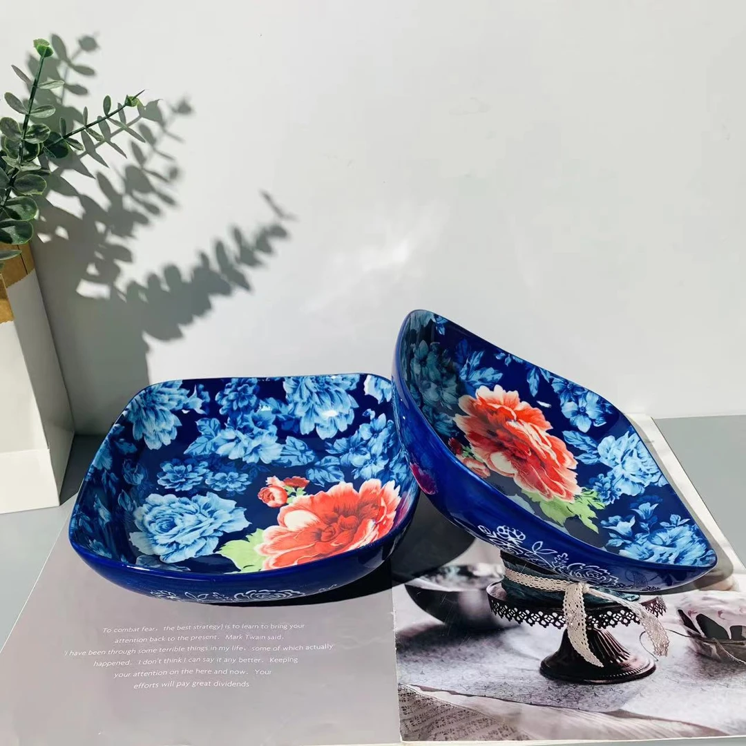 蓝色先锋-8寸四方深盘2个装