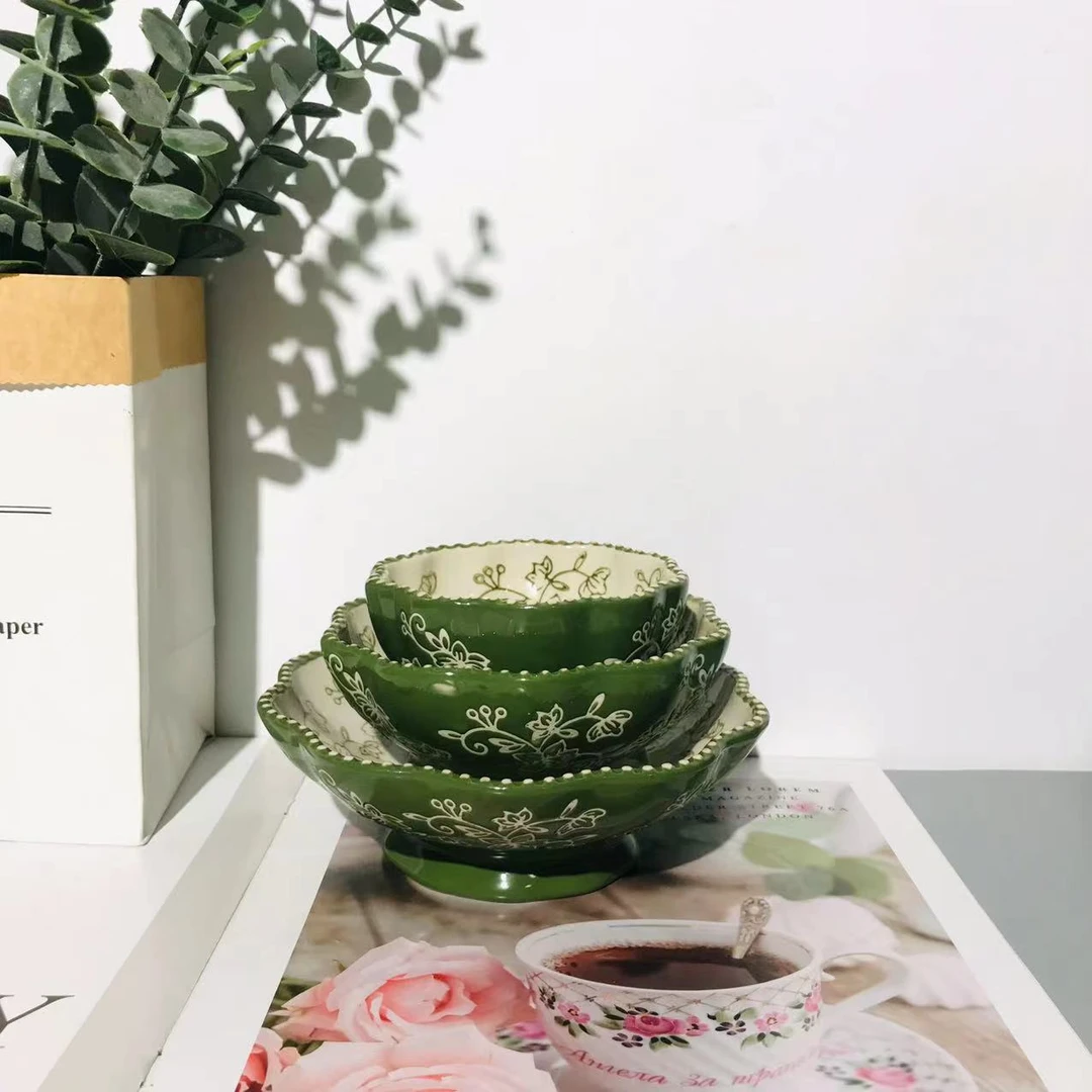 隔离套碗绿色大中小号3个装