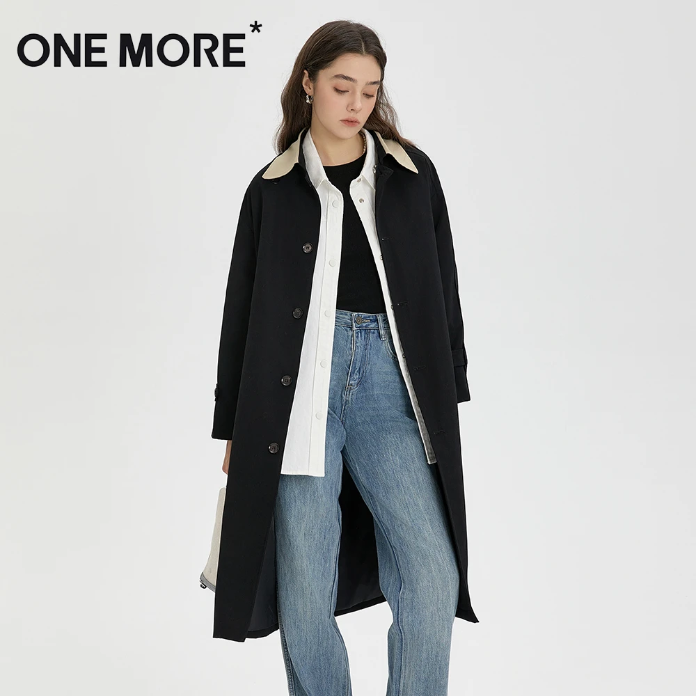 ONE MORE*气质时尚法式百搭中长款高档风衣外套女装 DYT23W3337HD