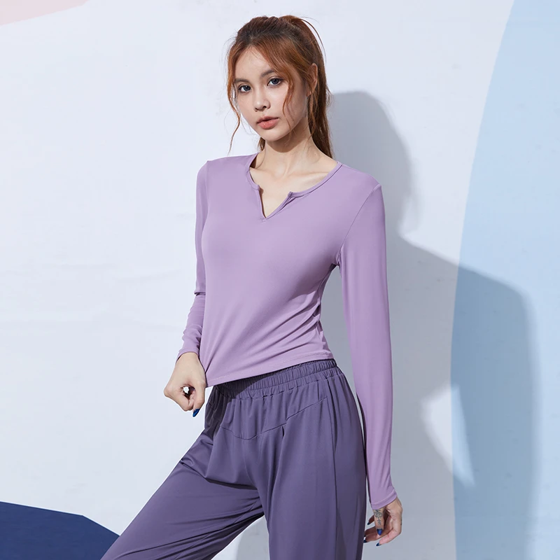 【0294】瑜伽服女训练服t恤冬季跑步专业运动上衣紧身速干网红