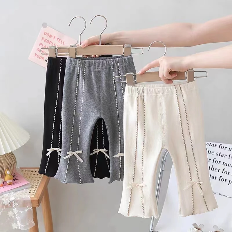 童装女童蕾丝打底裤外穿长裤儿童洋气喇叭裤女裤子春秋冬款韩版