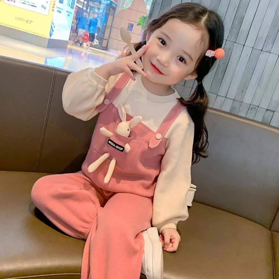 女童套装2024新款儿童可爱网红套装洋气小女孩春秋休闲两件套W