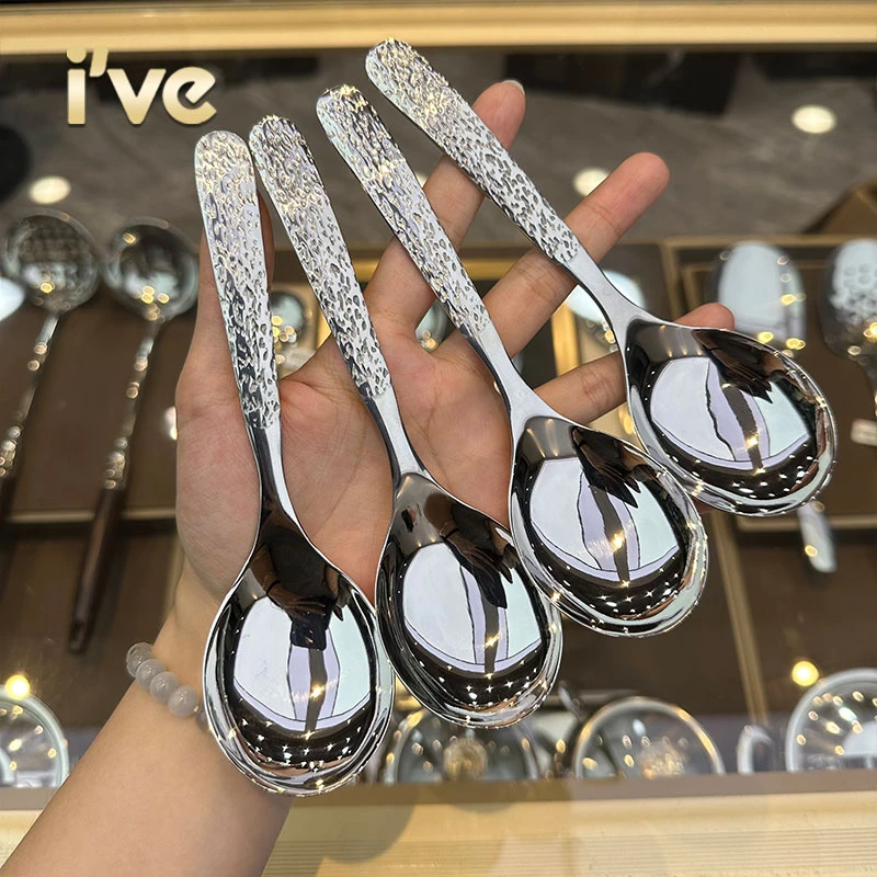 德国精工！304冰裂纹鹅蛋勺西瓜勺 加厚网红可爱创意家用圆勺子