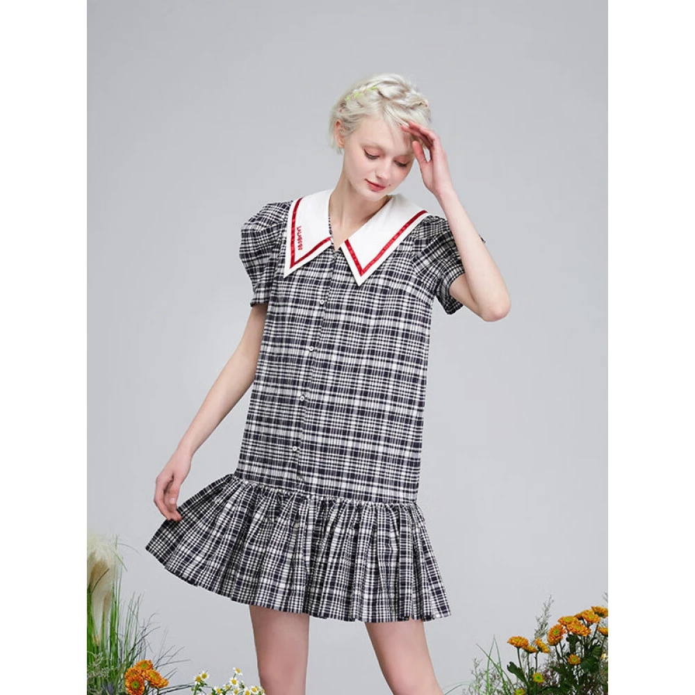 LALABOBO夏显瘦泡泡袖减龄时尚连衣裙L21B-WLZY21