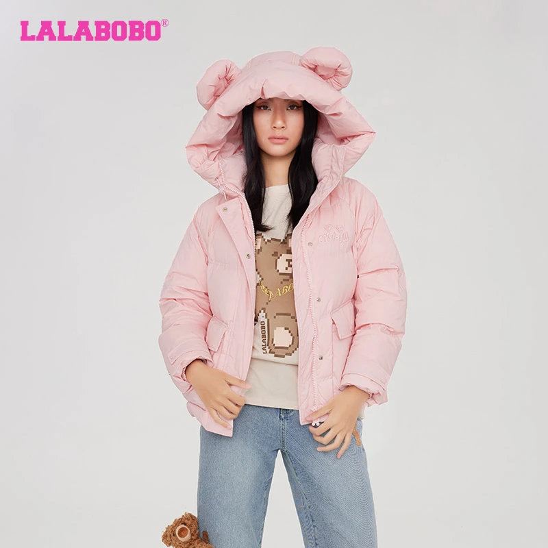 郑州LABO原创可爱立体熊耳朵休闲百搭羽绒服女CBCC-WSYR12