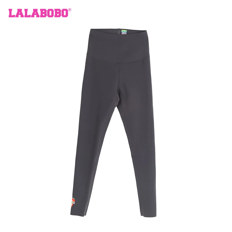 LALABOBO2023秋冬新款草莓印花高腰休闲提臀打底裤女CBCD-WXZC12