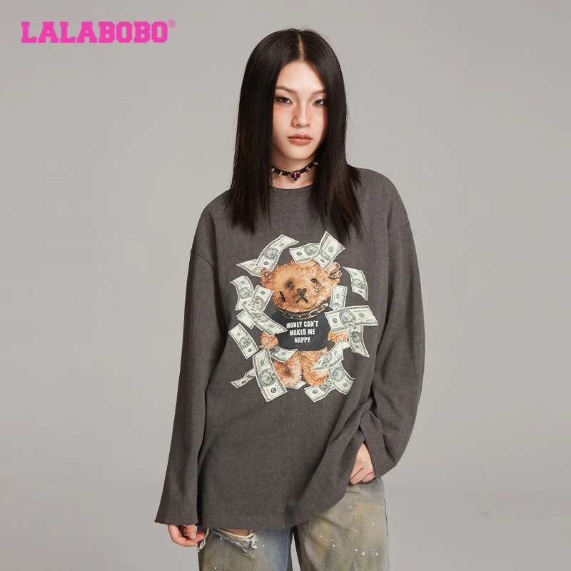 石家庄奥莱LABO熊图案宽松印花T恤LBDC-WSDT35