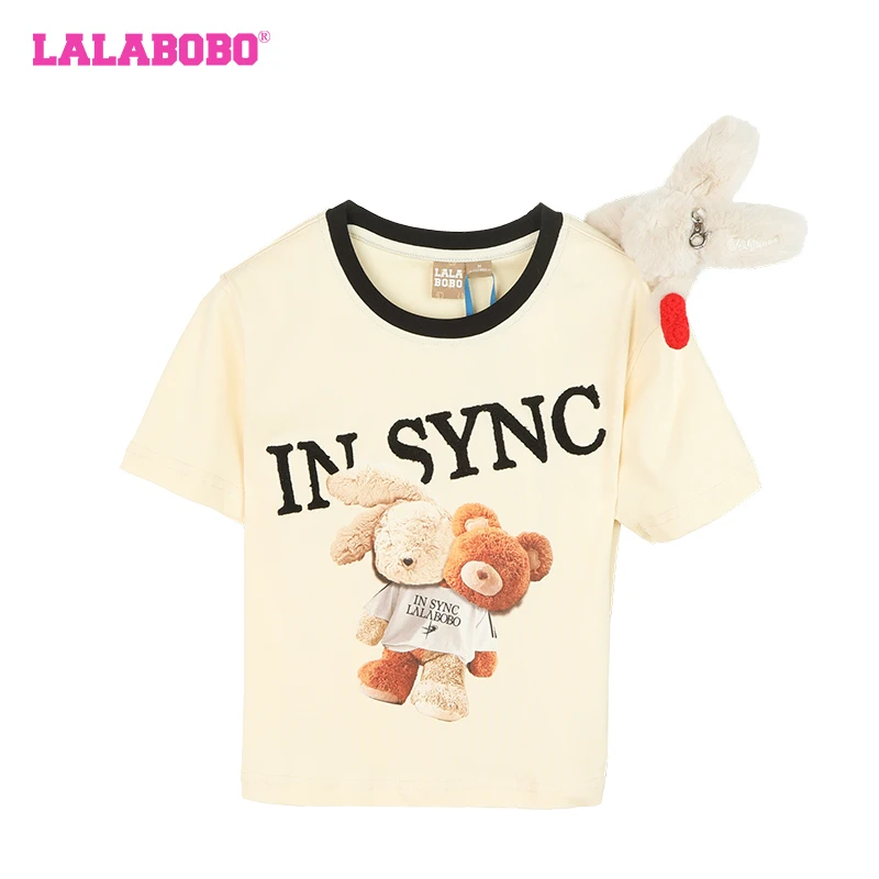 石家庄奥莱LALABOBO时尚可爱街头熊兔图案T恤LBDA-WSDT49