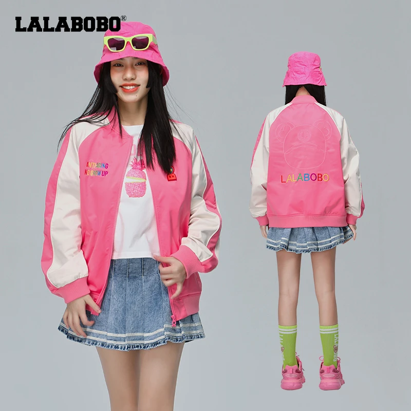 LALAOBOBO重工刺绣上衣外套拼色潮流LBCA-WSJW21