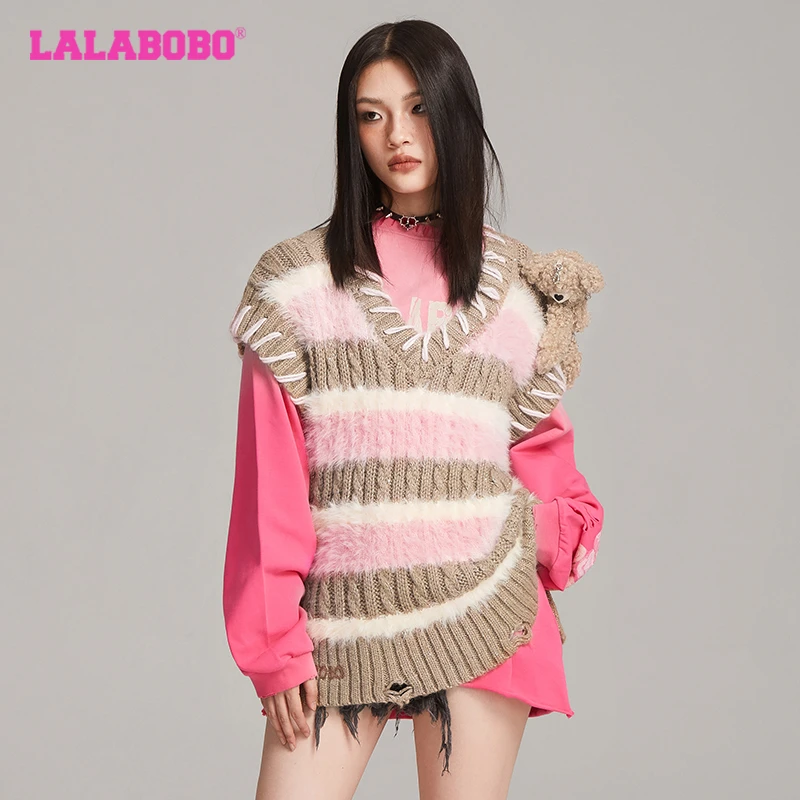 LALABOBO小熊图案毛织背心商场同款LBDC-WSTM17