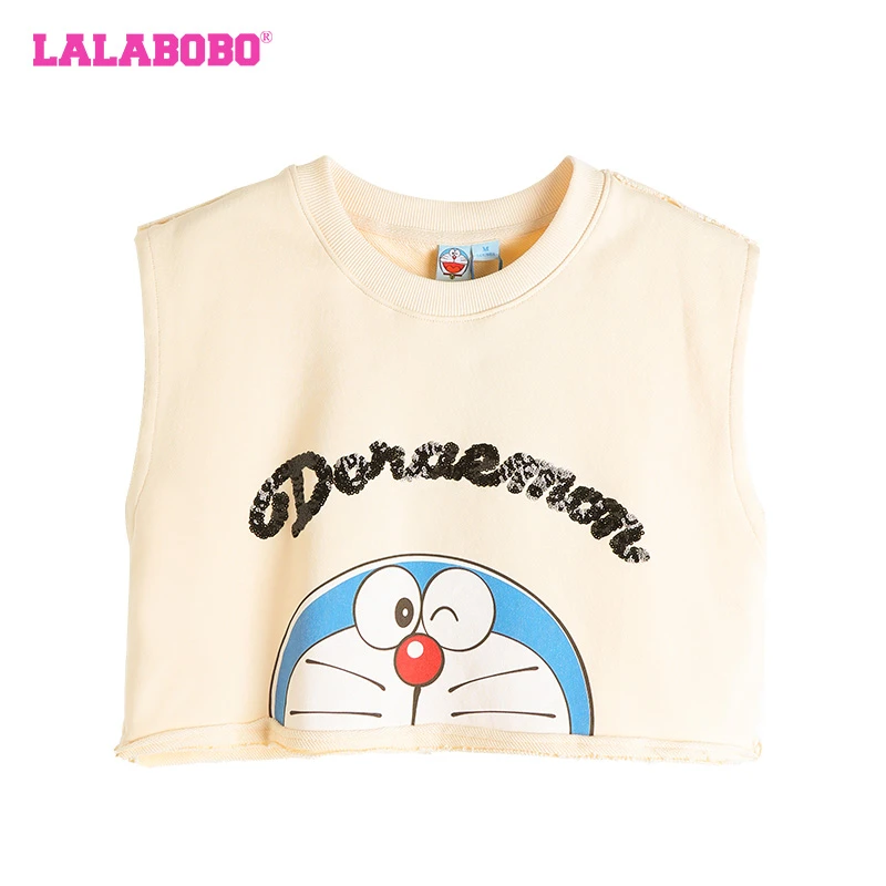 LALABOBO【哆啦A梦】2024夏季联名款休闲卡通无袖吊带女ABDB-WSDT12