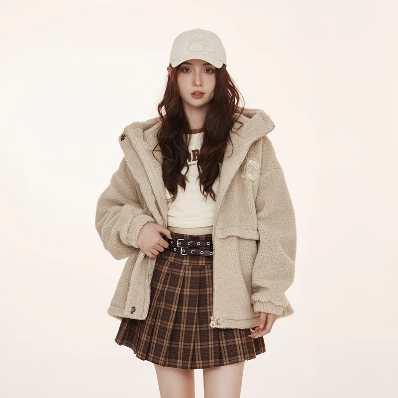 【程钱钱】LALABOBO美拉德春冬新款时尚气质连帽CBCC-WSDR13