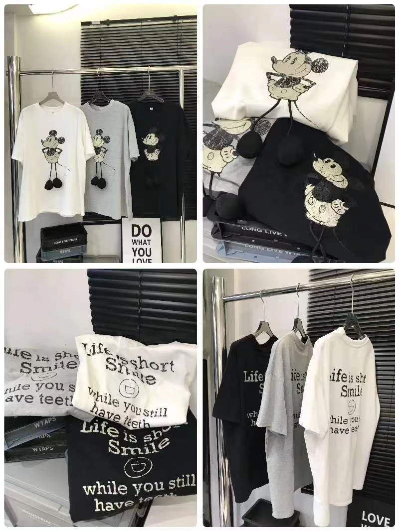 夏季时尚潮流情侣百搭网红重工宽松高品质纯棉半袖