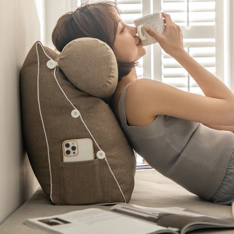 宿舍学生靠垫软包枕靠沙发护腰垫榻榻米靠枕多功能可拆靠背垫神器