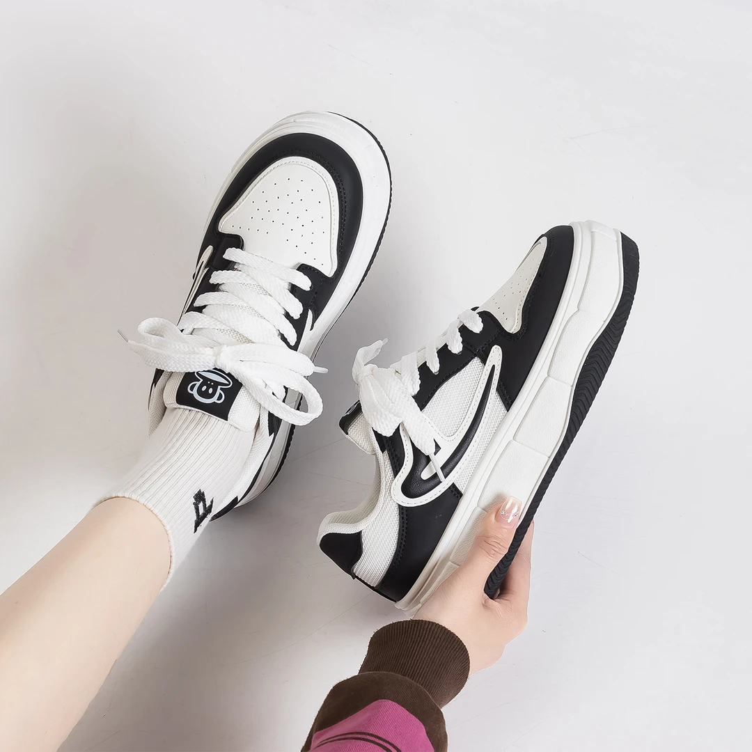 大嘴猴清仓2024春季百搭小众休闲厚底女款板鞋学生ins低帮韩版