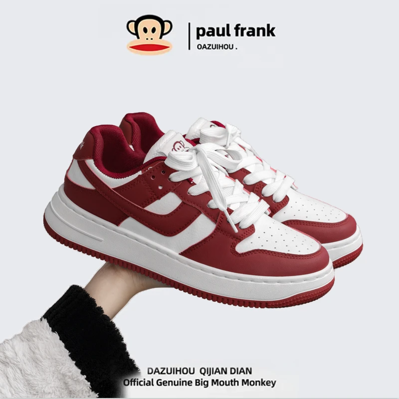 大嘴猴拼色厚底板鞋女低帮春秋季韩版潮流百搭学生休闲鞋子男db