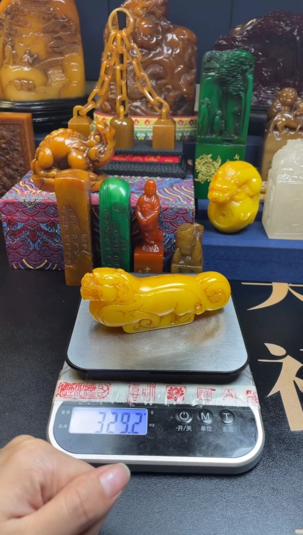 【闪购商品】寿山石印石鸡油黄貔貅摆件