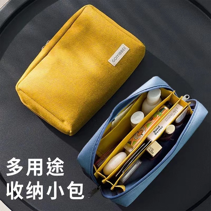 韩国防水厚尼龙布文具包数码收纳包印章存折理财包整理化妆包现货