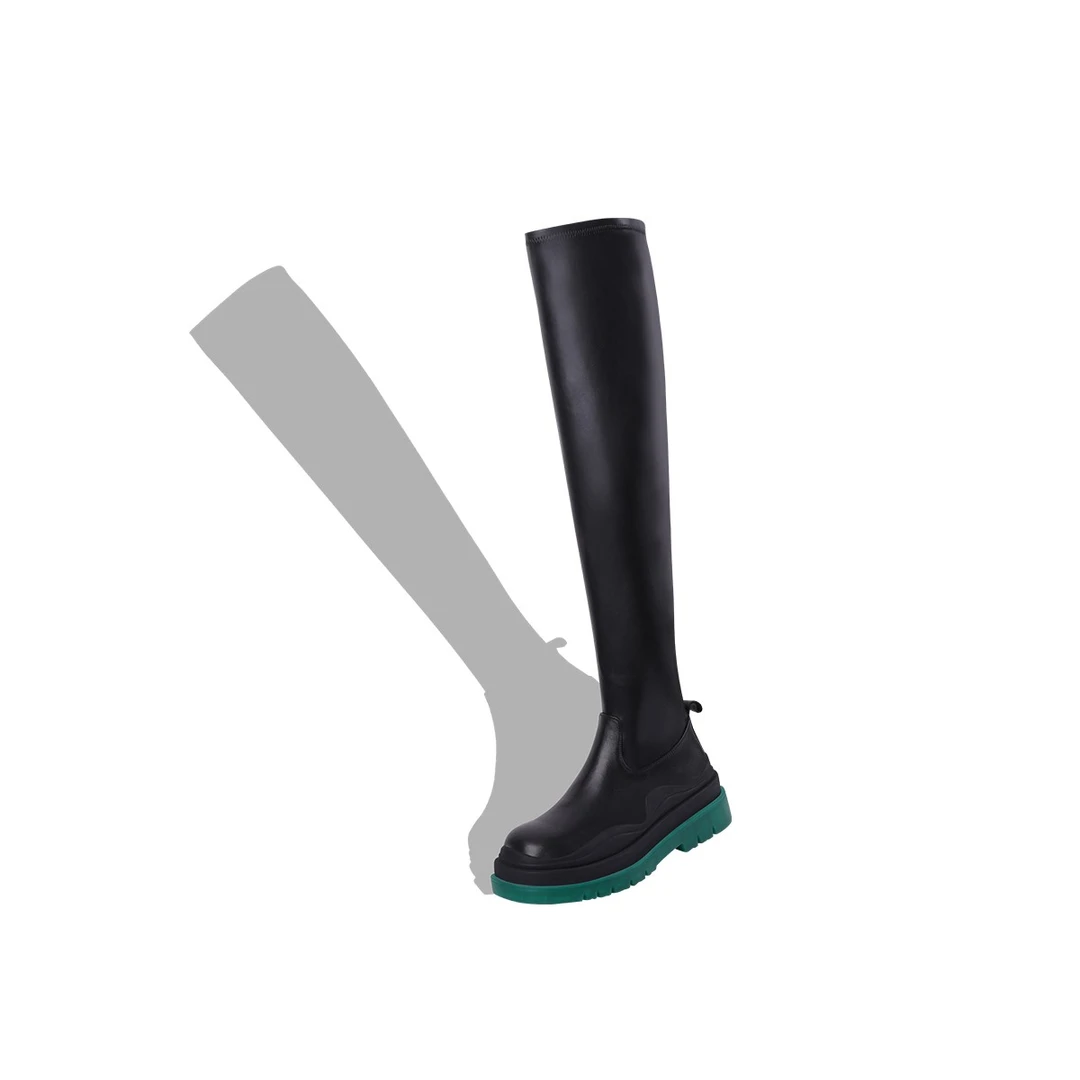 正常尺码 女鞋 时装靴 110  黑+绿色