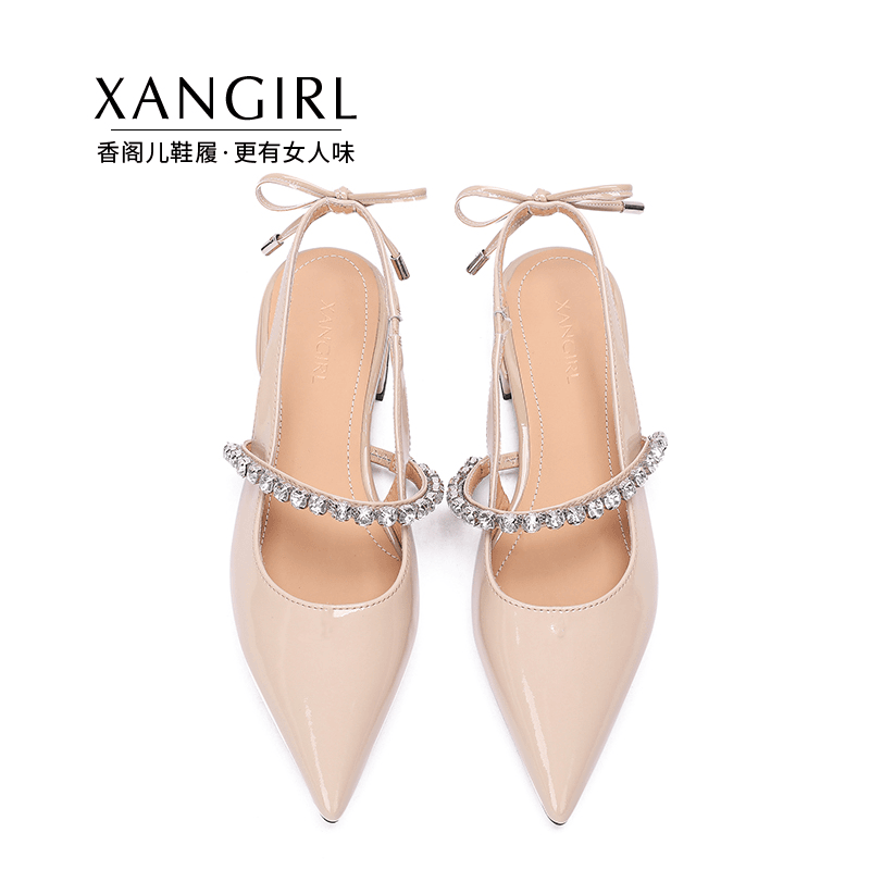 xangirl/香阁儿 2024新款法式水钻蝴蝶结低跟凉鞋MBS167