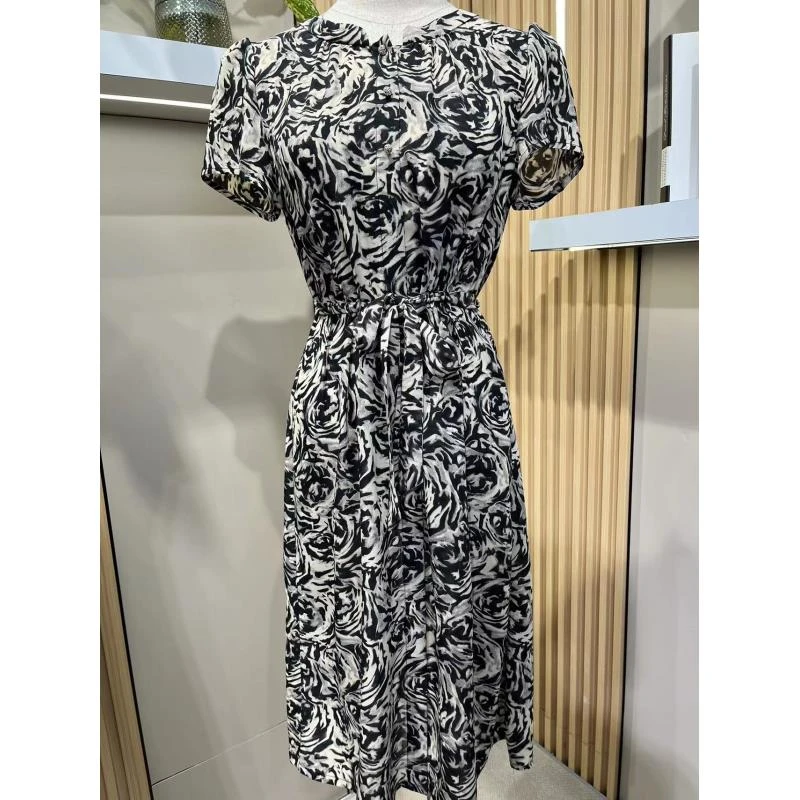 T246（无腰带）时尚气质显瘦女士夏季复古春夏女装连衣裙