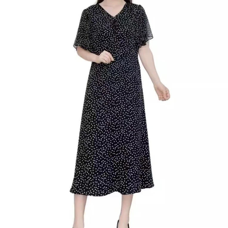 T982女装夏季新款时尚修身收腰气质百搭长款连衣裙