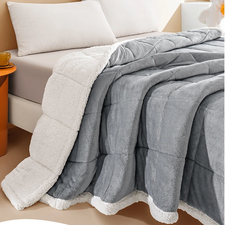 双层加厚毛毯  精美绗缝 柔软透气 约4斤 200*230cm  40