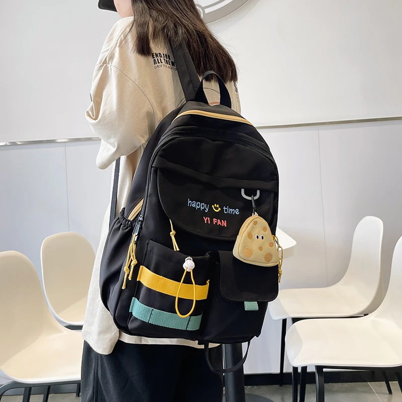 双肩包女时尚休闲ins中学生大容量书包韩版潮百搭轻便学生包背包