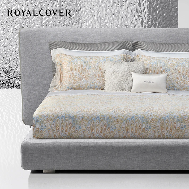 ROYALCOVER/罗卡芙60支长绒棉床品套件全棉贡缎印花四件套 布莱恩