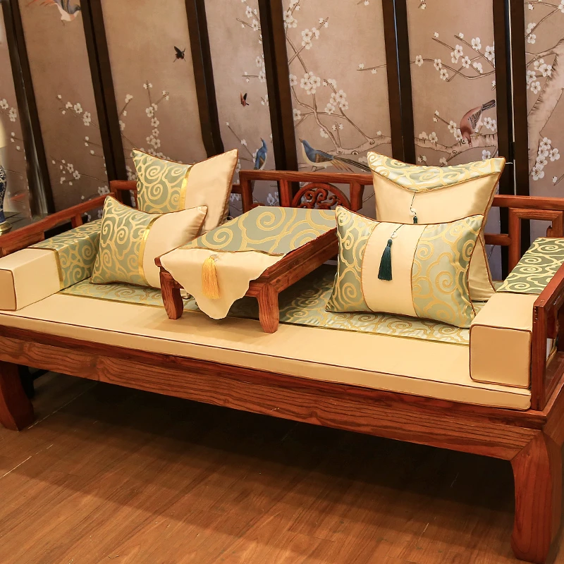 中式坐垫实木沙发垫带靠背防滑红木坐垫定制家具套罩定制防滑