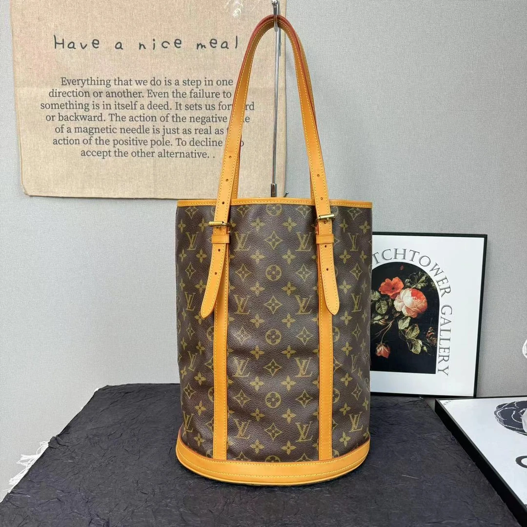 95新 LouisVuitton/路易威登 LV老花大水桶包/手提包/单肩包