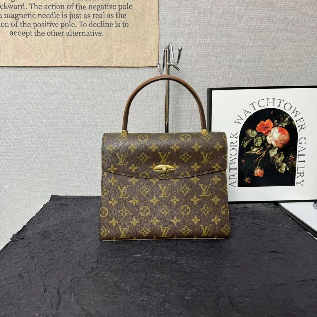95新 LouisVuitton/路易威登 lv中古kelly包/手提包/老花凯丽包