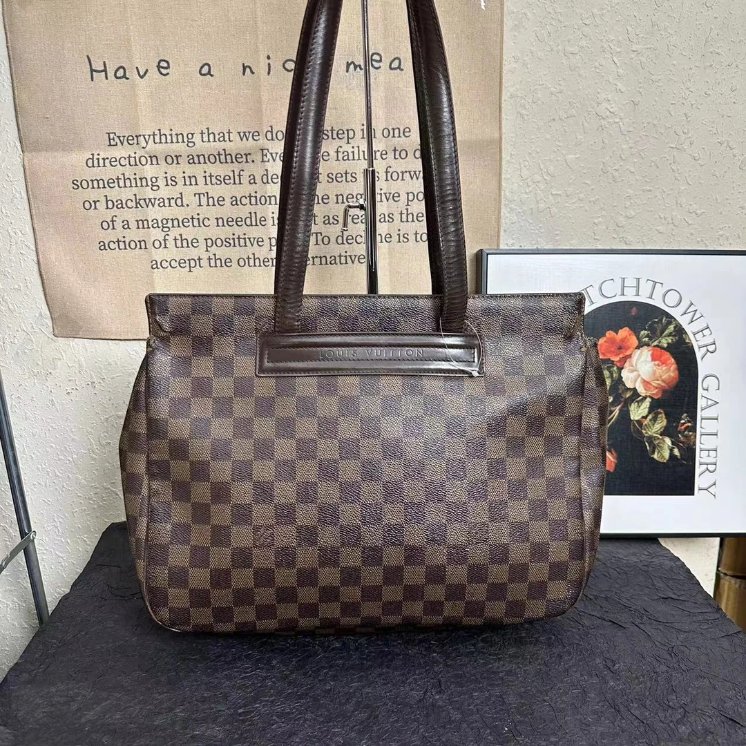 95新 LouisVuitton/路易威登 lv棋盘格托特/手提包/单肩包/托特包