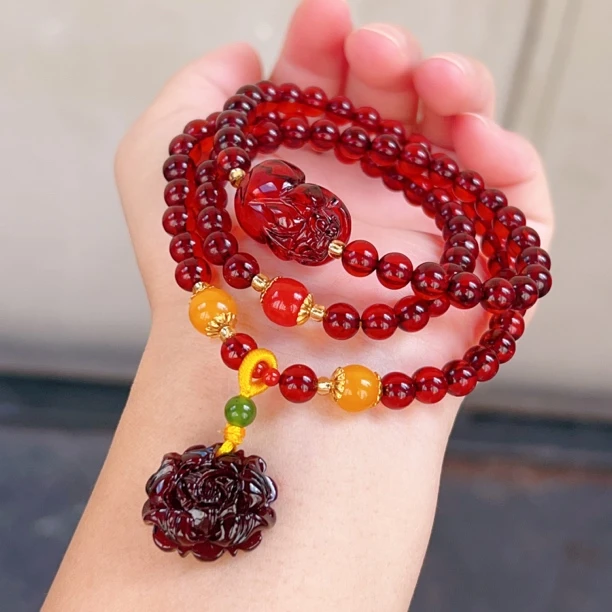 血珀多圈DIY手链，绕手三圈，珠径6mm➕，款式精美百搭