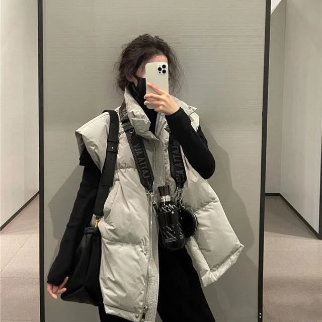 2023秋冬新款棉马甲女韩版宽松百搭外穿无袖小个子加厚马夹背心潮