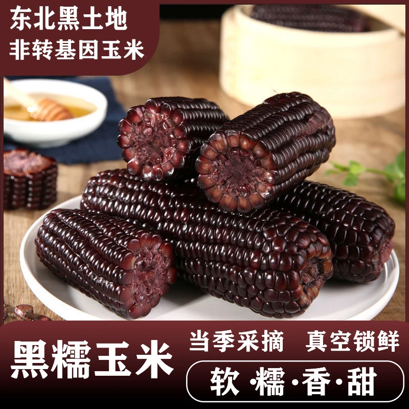 正宗东北黑糯玉米拍8送2共10根大棒200g-250g/根真空锁鲜粗粮代餐