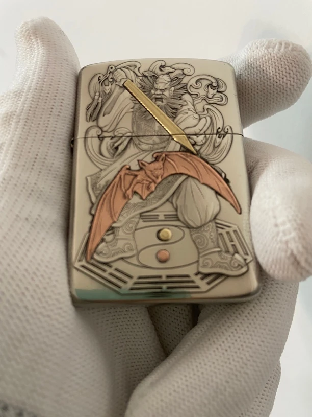 ZORRO 天师钟馗二代盔甲 纯铜防风3D浮雕 男士生日礼打火机