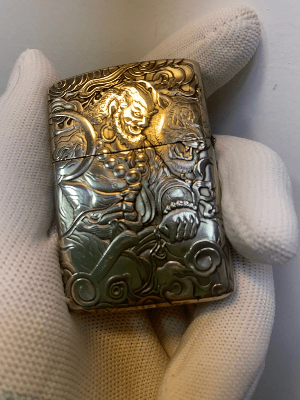 降龙伏虎   902S盔甲 纯铜防风3D浮雕 男士生日礼打火机