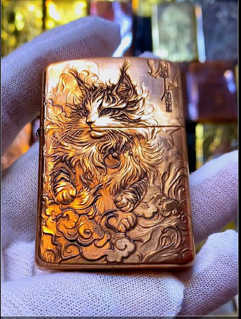 ZORRO 山海经猫 海纯铜防风3D浮雕 男士生日礼打火机