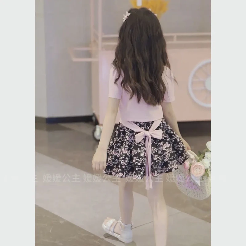 【现货】【甜甜公主花】2024夏中大童气质韩版套装64253A337