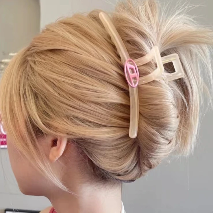 【1153-银色】猪鼻子气质满钻SL时尚百搭网红发夹