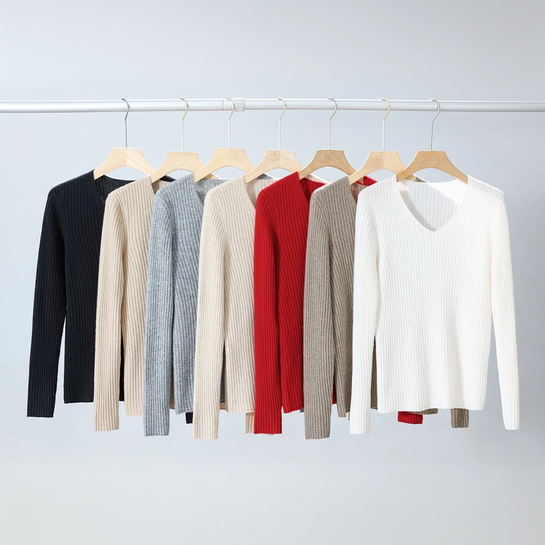 【100%山羊绒】24年新款上 高奢品针织V领套头-82112