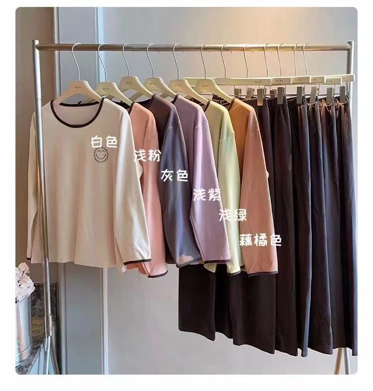 那简家「闺蜜小主」慕斯坑条笑脸磨毛家居服