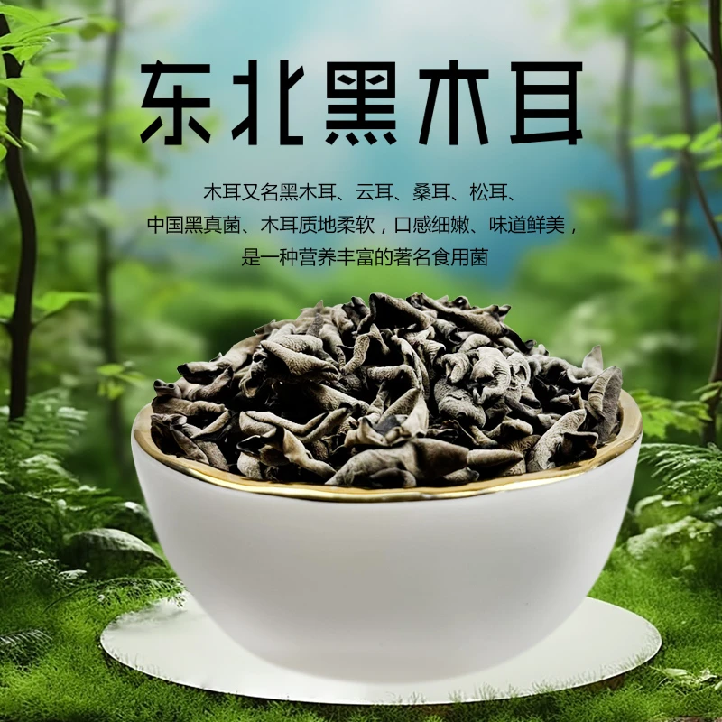 黑木耳东北黑木耳头茬肉厚木耳干秋木耳特产干货炒菜凉拌食用菌菇
