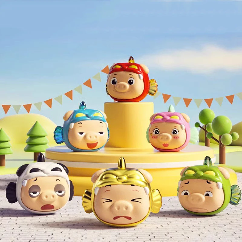 【开盒不退不H】摸鱼猪猪侠盲盒GGbond可爱卡通积木玩具手办公仔